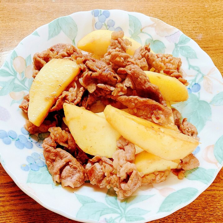 じゃが芋と牛肉の甘辛炒め